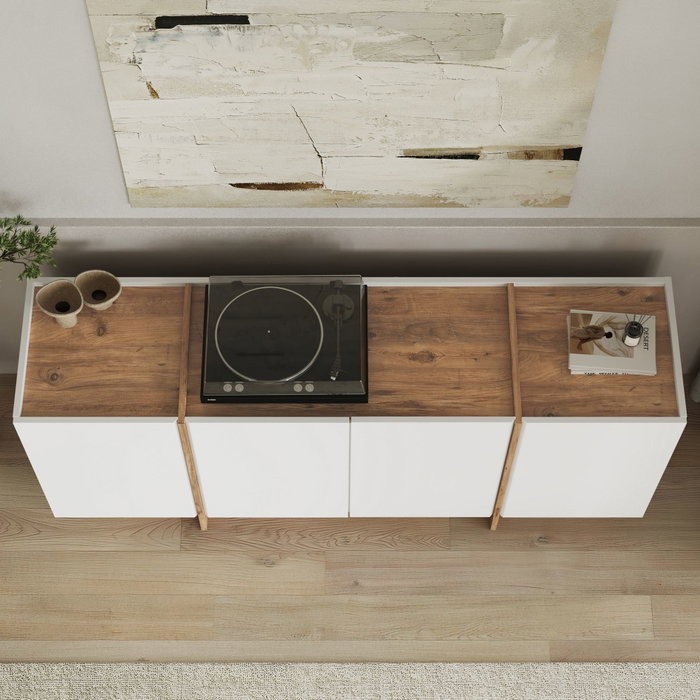 Nordure Consola Blanco y Pino Atlántico